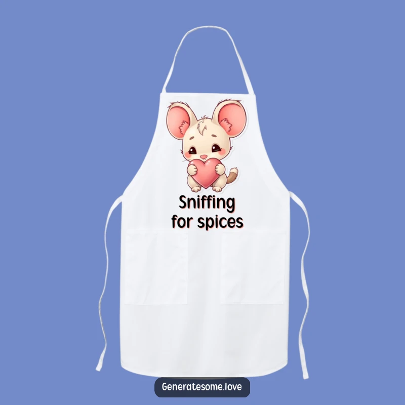 Funny Big Ear Creature Heart Apron: Cook with Curiosity and Cheerful Flair