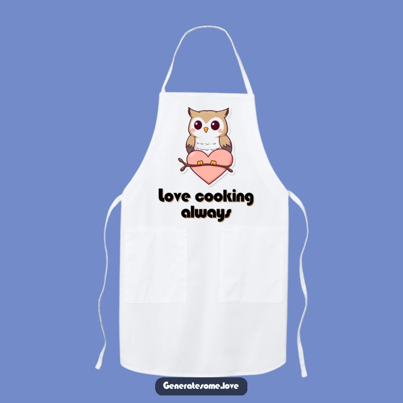 Funny Owl Heart Apron: Cook with Love and Wisdom