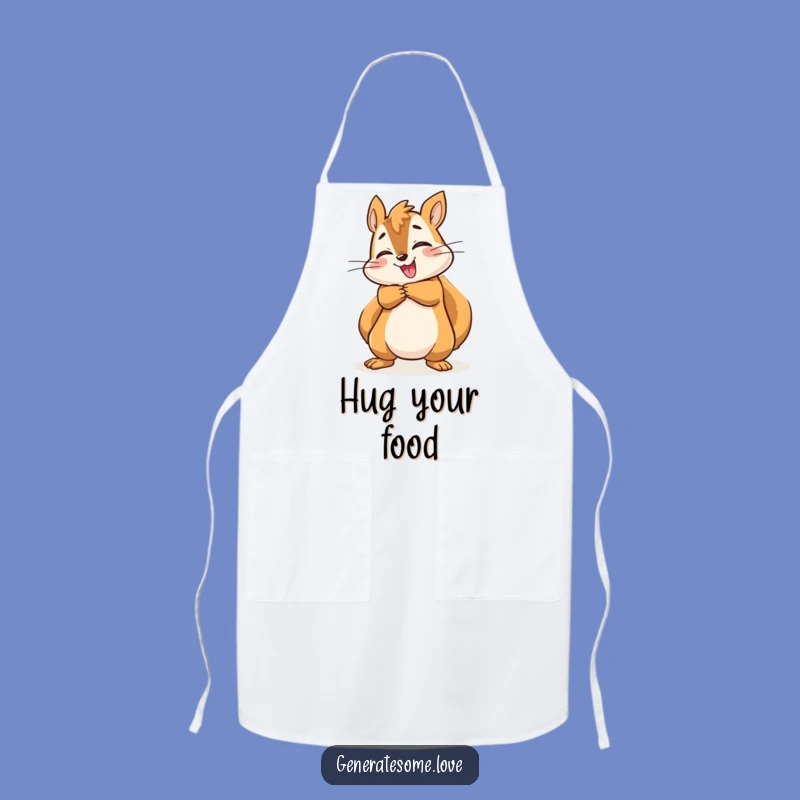Funny Energetic Squirrel Hug Apron: Cook with Joyful Enthusiasm