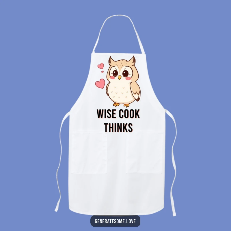 Funny Owl Heart Apron: Curious Hoot, Kitchen Wisdom Apron
