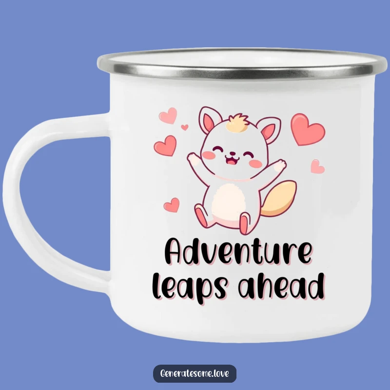 Funny Whimsical Animal Jump Camping Mug: Adventure with Hearty, Humorous Sips