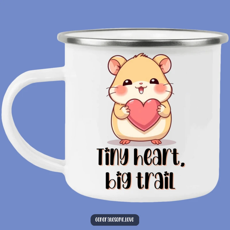 Funny Camping Mug: Hamster Heart Paws, Outdoor Cuteness