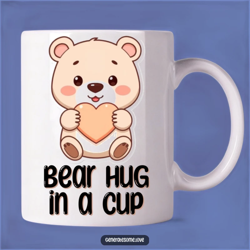 Funny Cute Bear Giving Heart Mug - Adorable Animal Lover Gift Idea