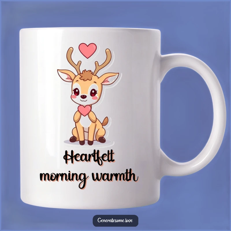 Funny Deer Heart Mug: Graceful Antler Offer, Perfect Romantic Gift