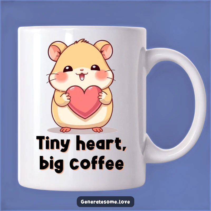Funny Hamster Heart Mug: Giggling Paws, Adorable Gift for Hamster Lovers