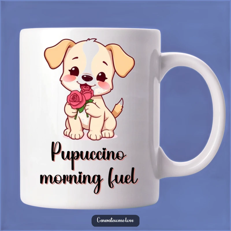 Funny Puppy Rose Mug - Adorable Dog Lover Gift Idea
