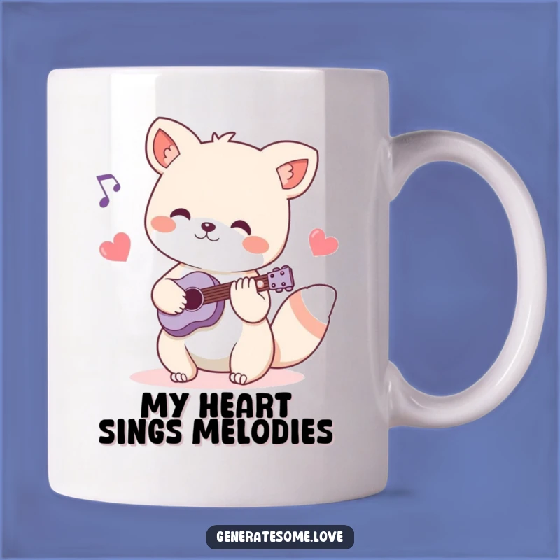 Funny Animal Musician Mug: Playful Heart Notes & Melodies, Perfect Gift