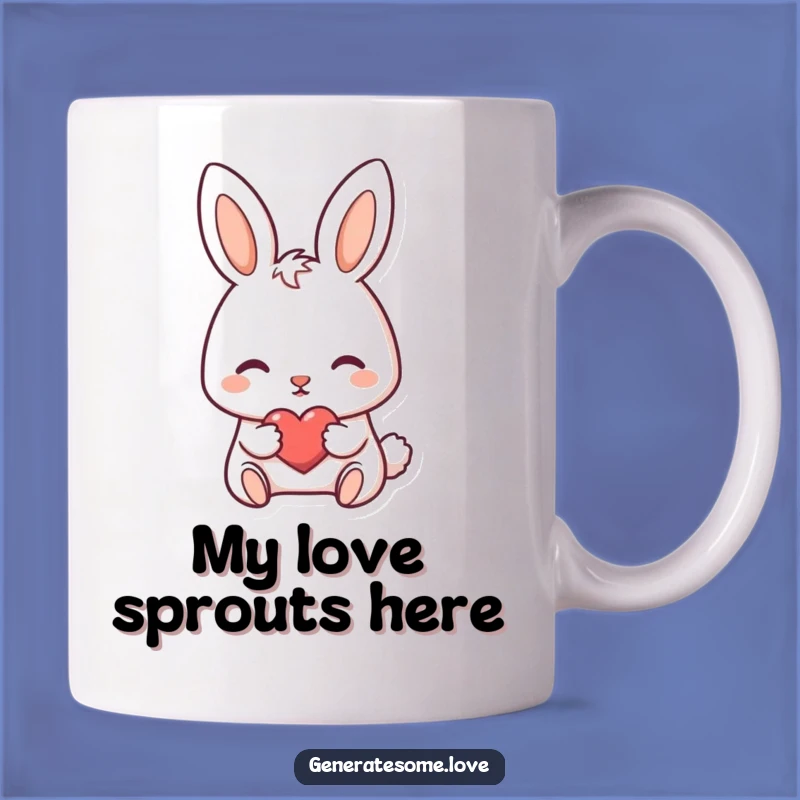 Funny Bunny Heart Mug: Darling Character's Sweet Gesture Gift for Love