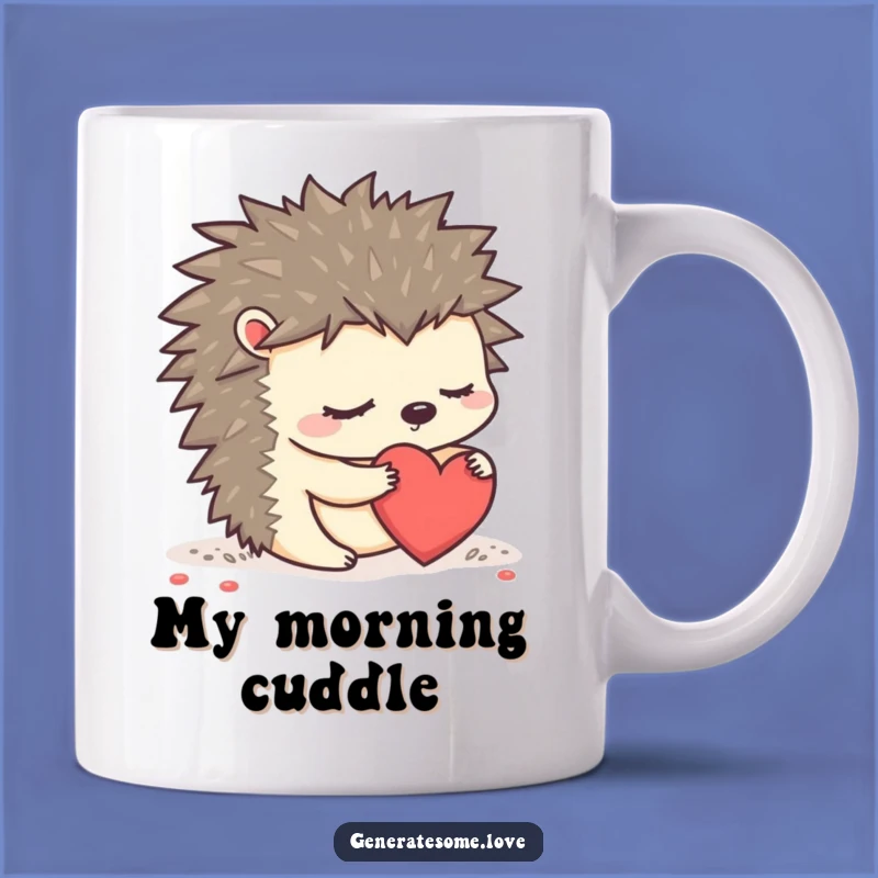 Funny Sleepy Hedgehog Rolling Heart Mug - The Perfect Adorable Gift