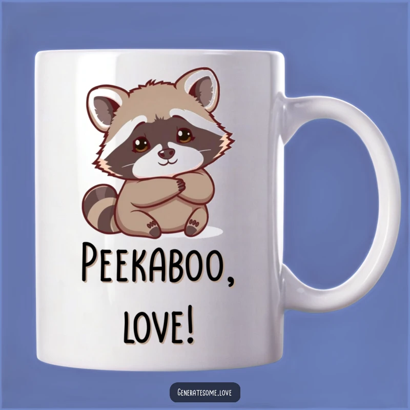 Funny Curious Raccoon Peeking Mug: A Playful and Humorous Gift