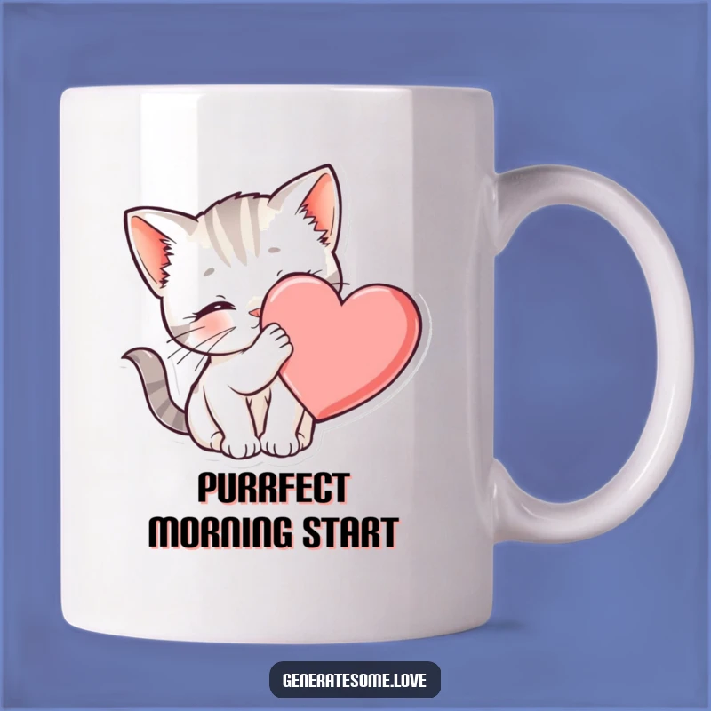 Funny Kitten Heart Mug - Adorable Cat Lover Gift