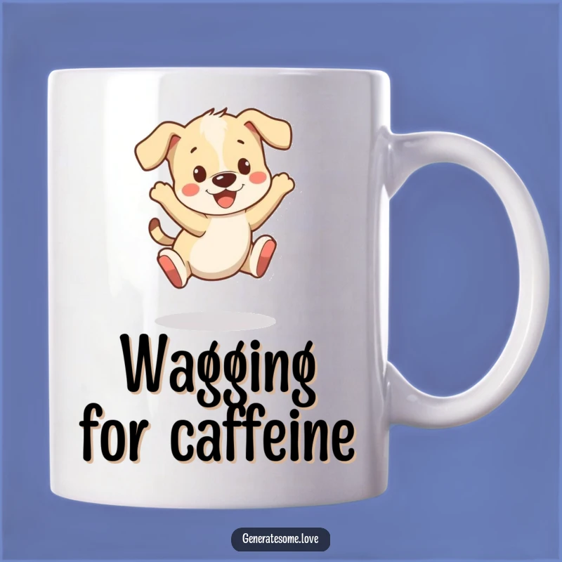 Funny Puppy Bounce Mug: Playful Character's Joyful Energy Gift for Dog Lovers