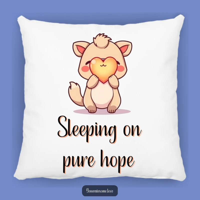 Cozy Funny Hopeful Animal Pillow: Hugs of Light & Heartfelt Comfort