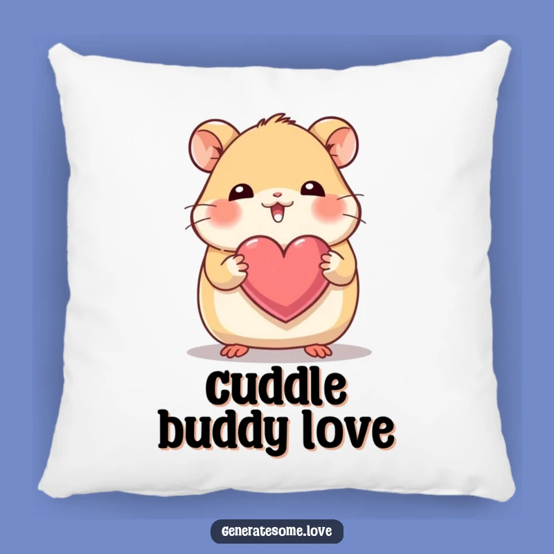 Funny Hamster Heart Pillow: Soft Paws, Cozy Cuteness