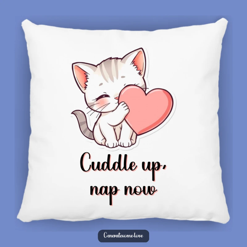 Funny Kitten Heart Pillow - Soft & Adorable Comfort Gift