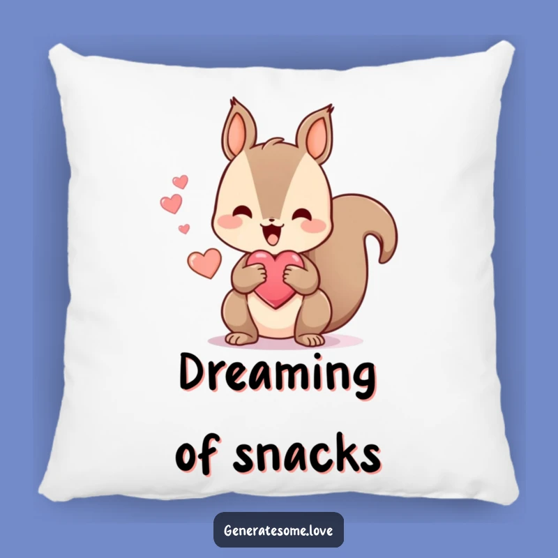 Funny Squirrel Heart Pillow: Cuddle Up with Cute Happiness