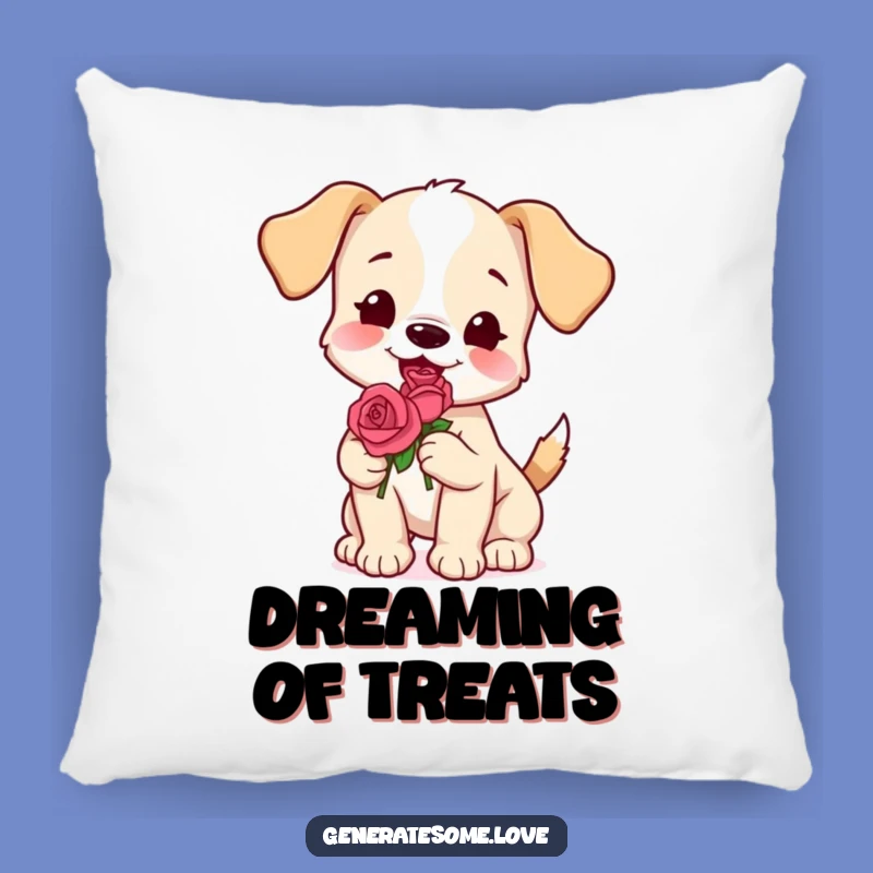 Funny Puppy Rose Pillow - Soft & Adorable Comfort Gift