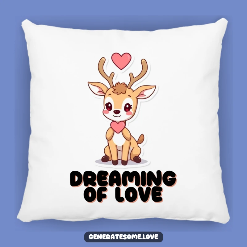 Funny Deer Heart Pillow: Soft Antler Love, Cozy Romantic Decor