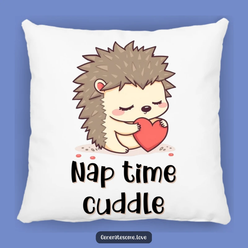 Funny Sleepy Hedgehog Pillow - Cozy Cute Heart Rolling Accent Gift