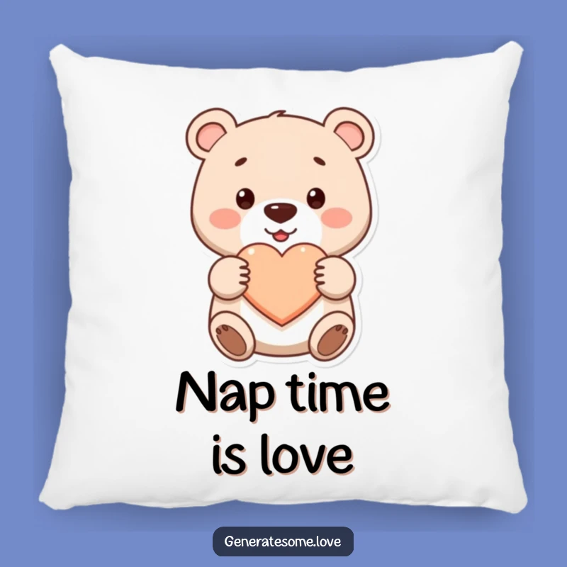 Funny Cute Bear Heart Pillow - Soft & Adorable Comfort Gift