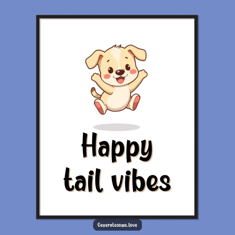 Funny Puppy Bounce Digital Art: Instant Playful Decor with Energetic Character