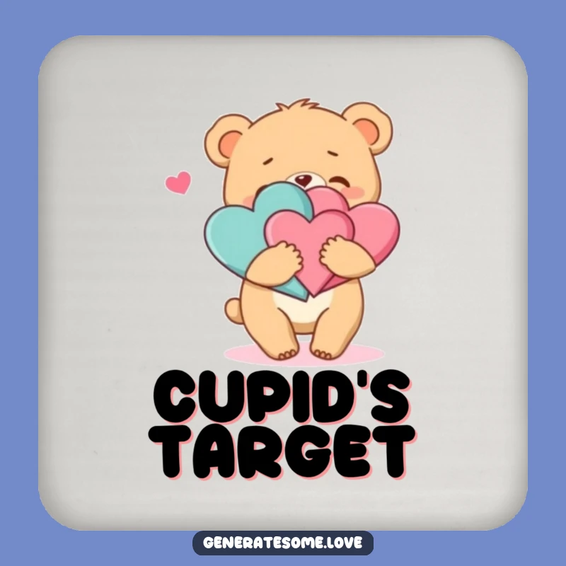 Funny Bear Cub Heart Coasters: Protect Surfaces, Adorable Funny Gift!