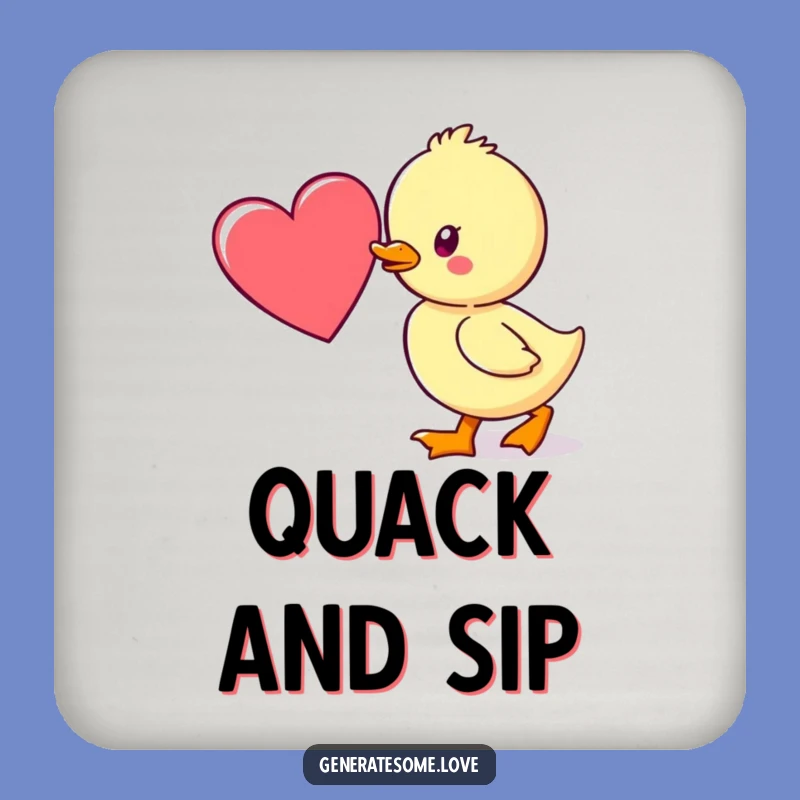 Funny Duckling Heart Drink Coasters: Protect Surfaces with Cute Love