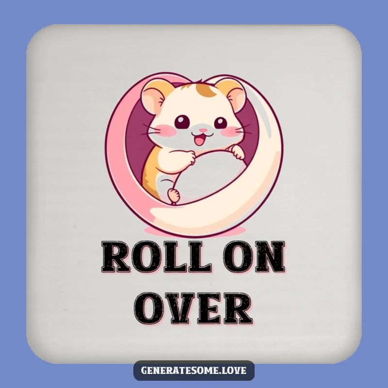 Funny Hamster Heart Ball Drink Coasters: Protect Surfaces with Comedy