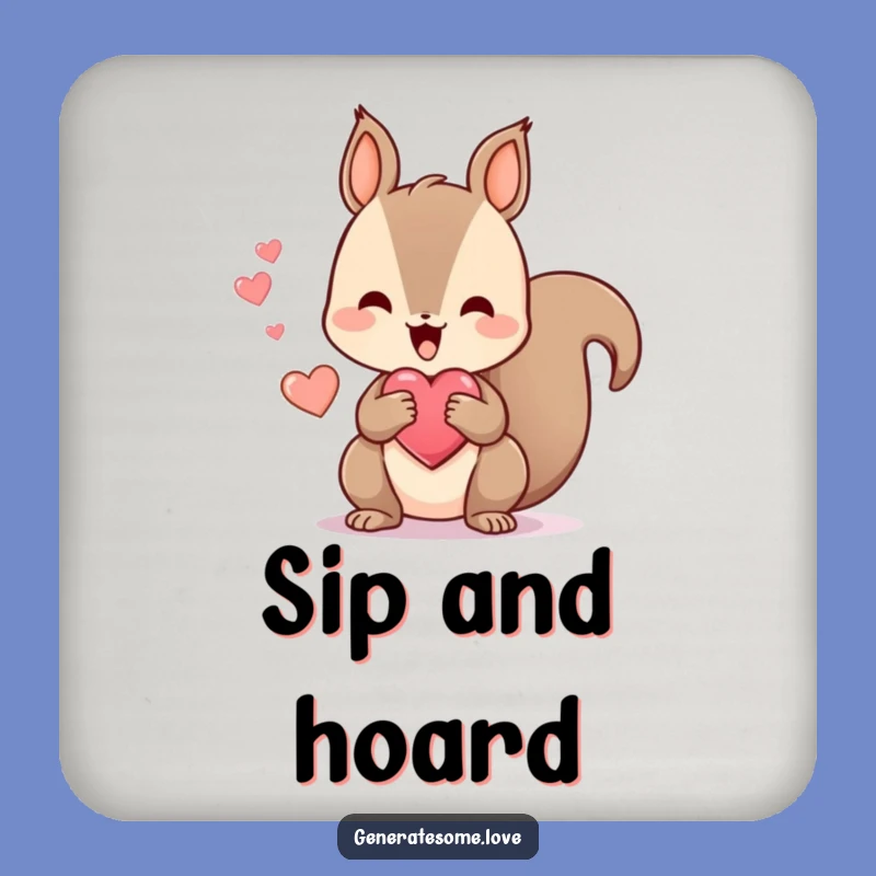 Funny Squirrel Heart Drink Coasters: Protect Surfaces with Happy Charm