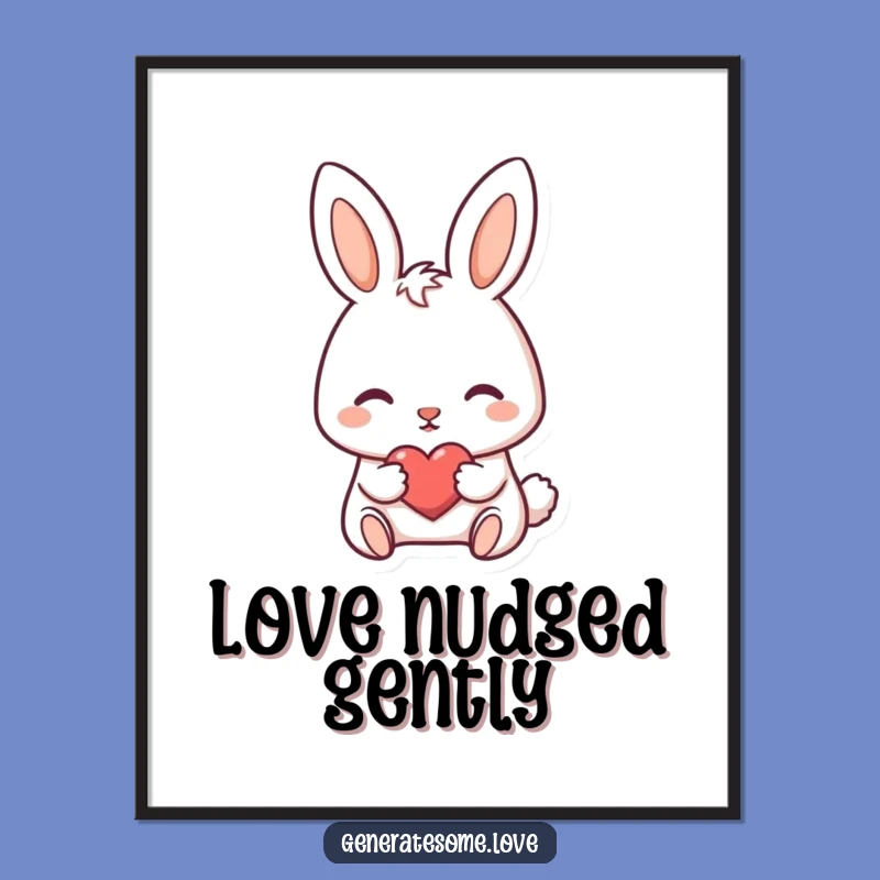 Funny Bunny Heart Poster: Darling Character Art for Sweet Spaces