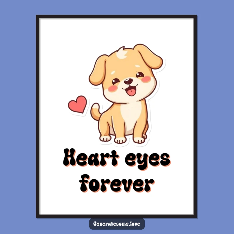 Funny Dog Heart Poster: Decorate Your Walls with This Cheerful Canine Art