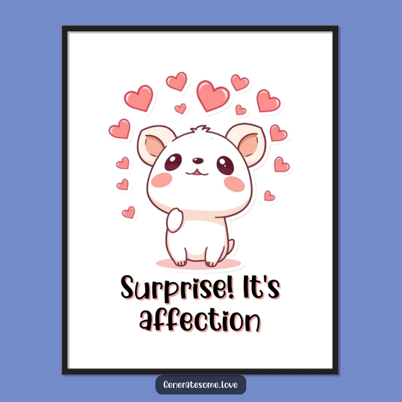Funny Surprised Animal Poster: Heartfall Art for a Laugh-Out-Loud Wall