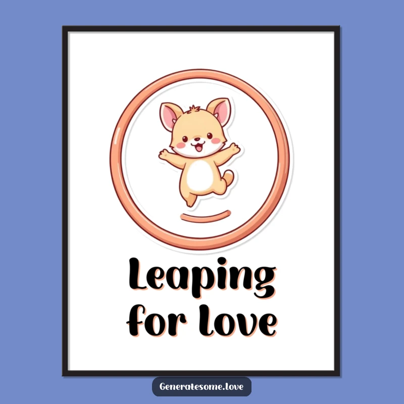 Funny Tiny Animal Hoop Art Poster: Joyful Decor for Any Room