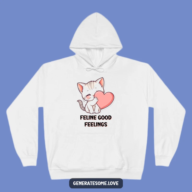 Funny Kitten Heart Hoodie - Cozy & Cute Cat Lover Apparel