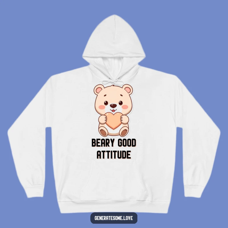 Funny Bear Heart Hoodie - Cozy & Cute Animal Lover Gift Apparel
