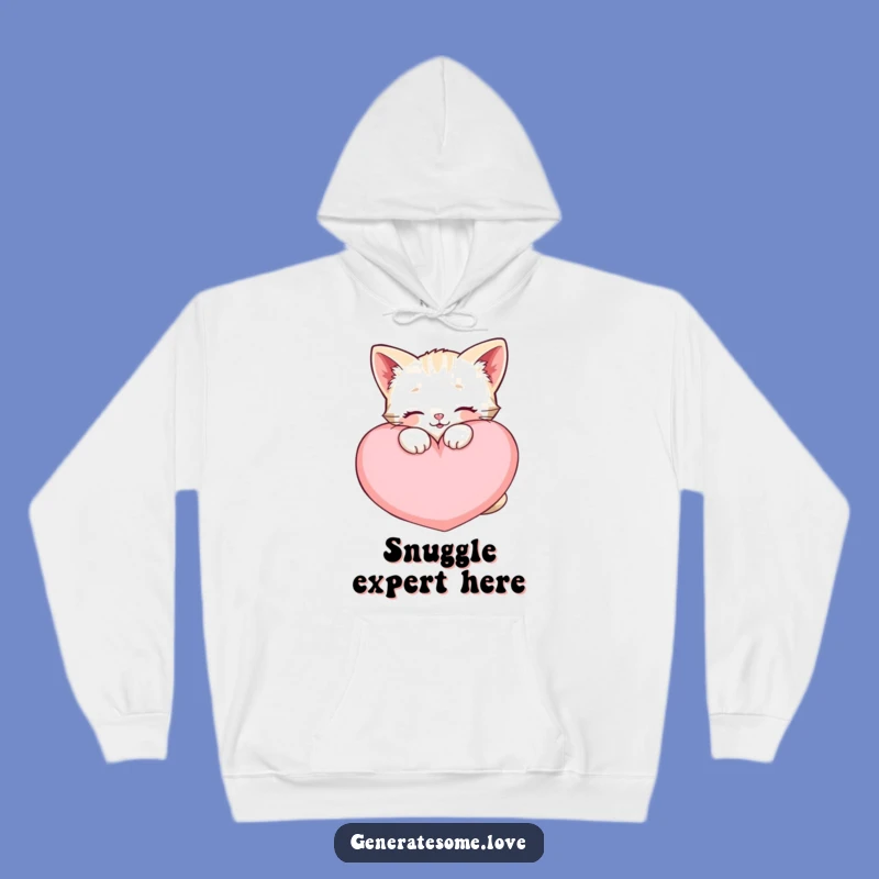 Funny Kitten Hoodie: Cozy Snuggles, Heart Hugs, Warm Gift