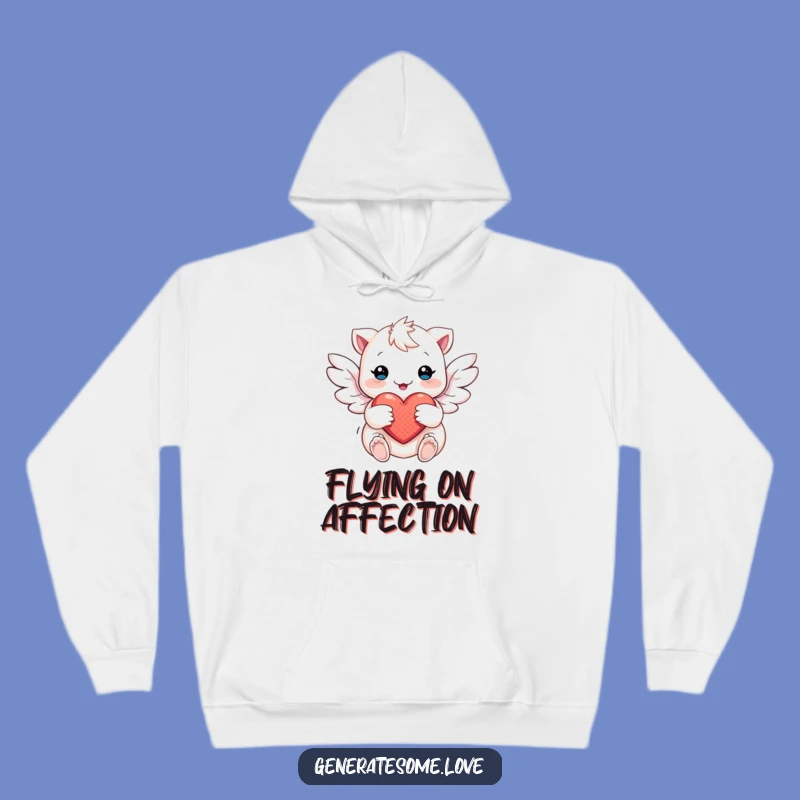 Funny Winged Creature Heart Hoodie: Cozy Up with Enchanting, Gentle Love