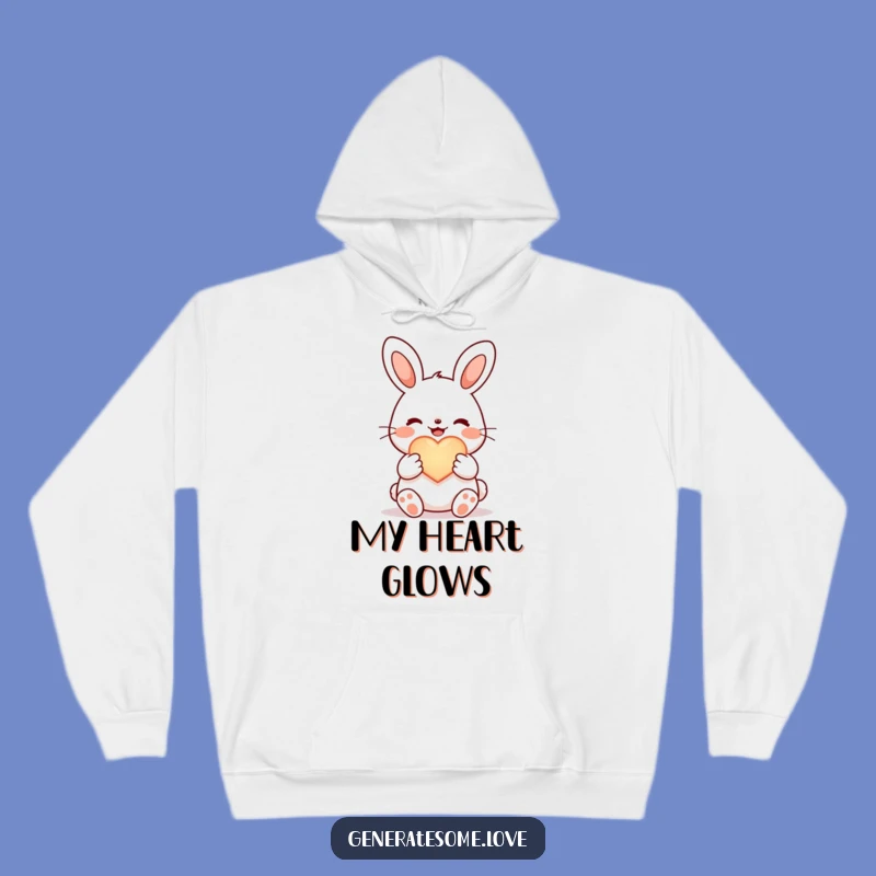 Funny Joyful Bunny Hoodie: Cozy Heart, Warm Hugs Gift