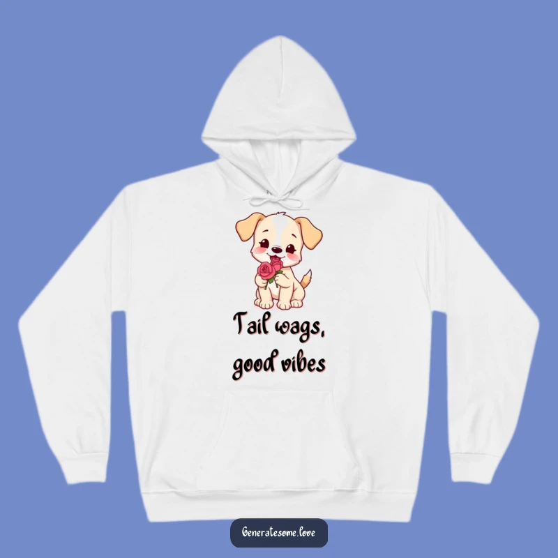 Funny Puppy Rose Hoodie - Cozy & Playful Dog Lover Apparel