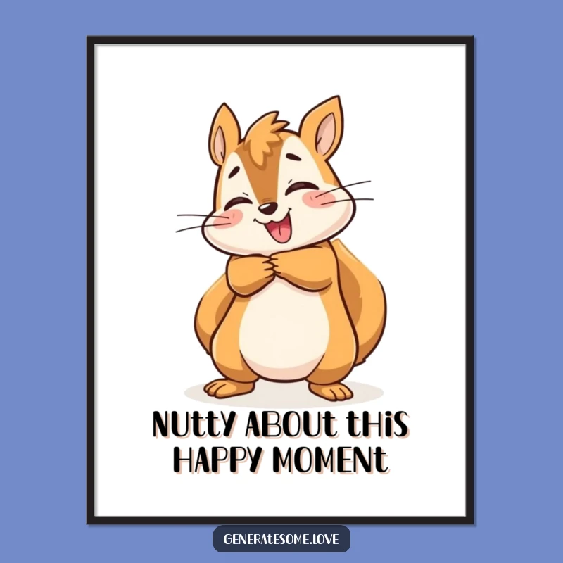 Free Printable Squirrel Hug Poster: Energetic Animal Art for a Cheerful Space