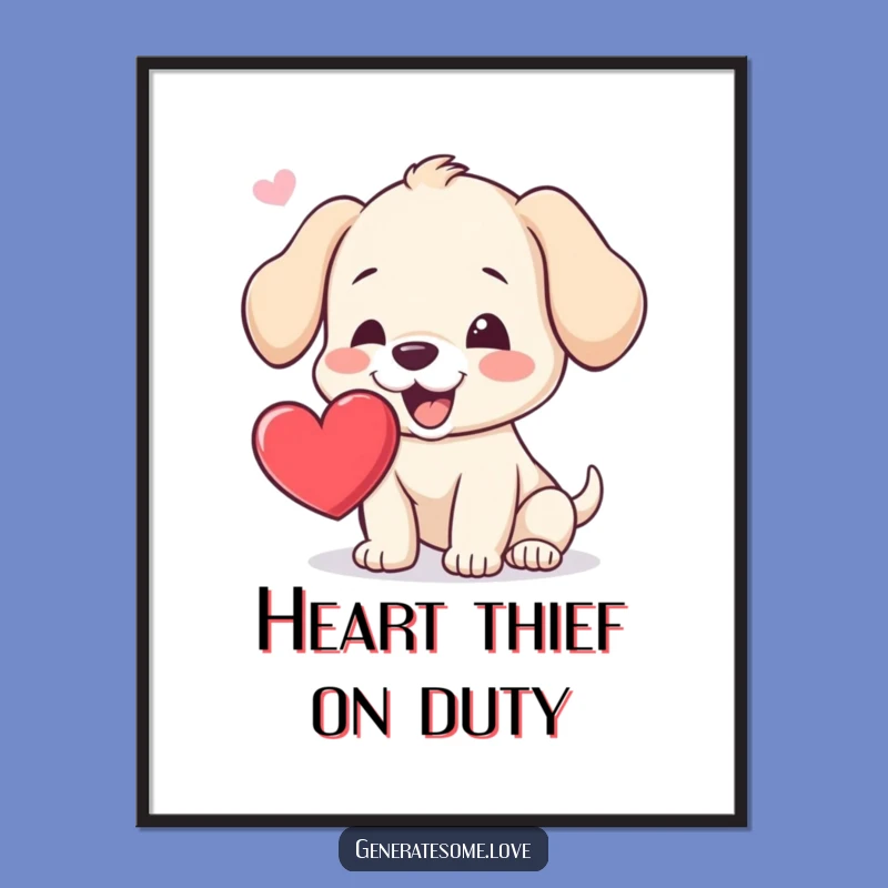 Free Printable Wall Art: Puppy Hearts, Playful Dog Downloadable Decor for Cheerful Homes