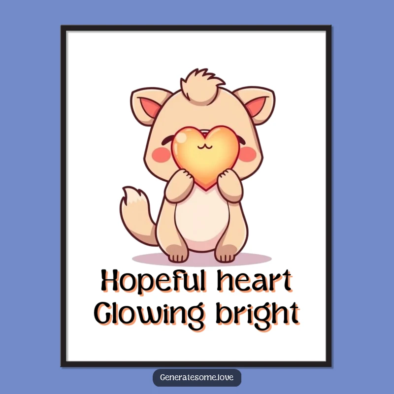 Free Printable Wall Art: Hopeful Animal Glow, Funny Downloadable Decor for Inspiring Spaces