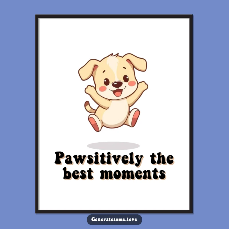 Free Printable Wall Art: Playful Puppy Bounce Funny Downloadable Art for Pet Lovers