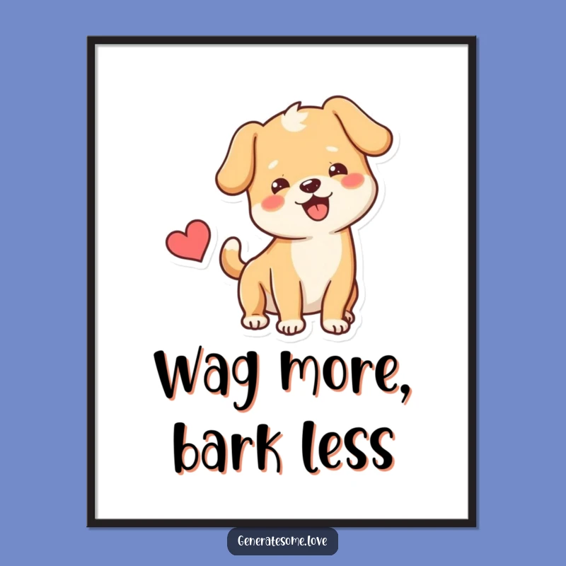 Free Printable Dog Wall Art: Happy Wagging Tail for Joyful Home Decor