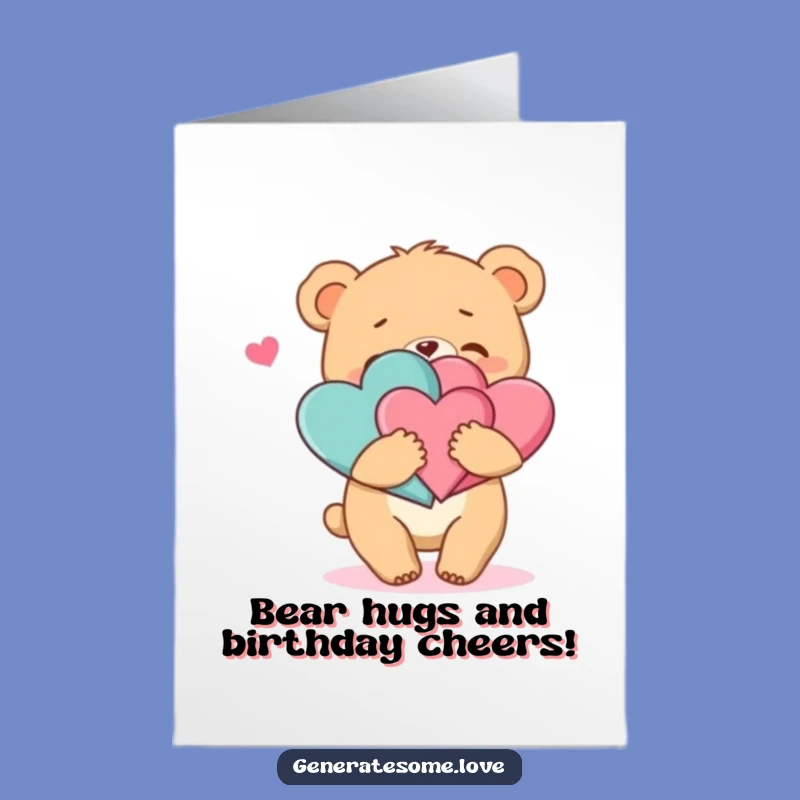 Free Printable Bear Hug Birthday Card: Funny Downloadable Gift for Bear Lovers!