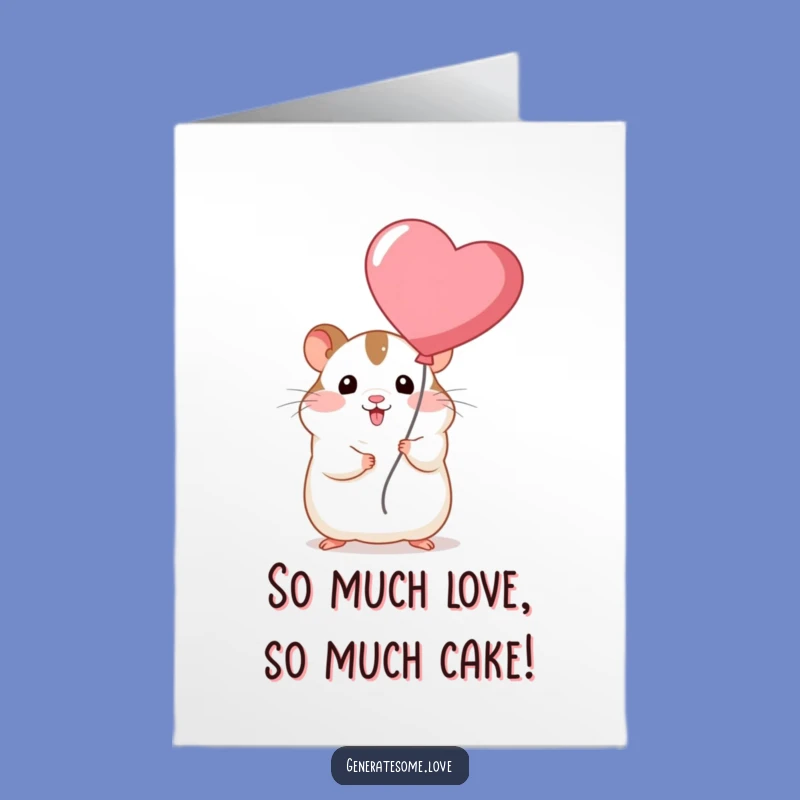 Free Printable Chubby Hamster Birthday Card: Hilarious Balloon Gift for Him or Her