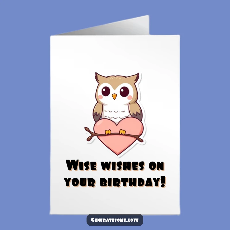 Funny Free Printable Birthday Card: Owl's Heartfelt Joy Downloadable Gift