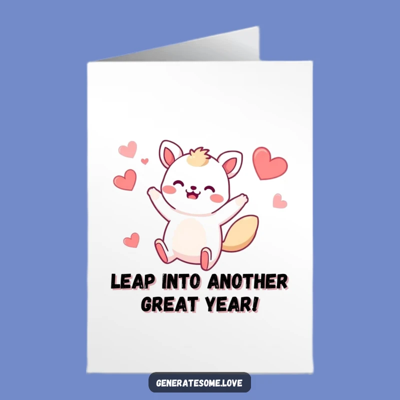 Free Printable Birthday Card Whimsical Animal Jump, Funny Downloadable Gift for Instant Cheer