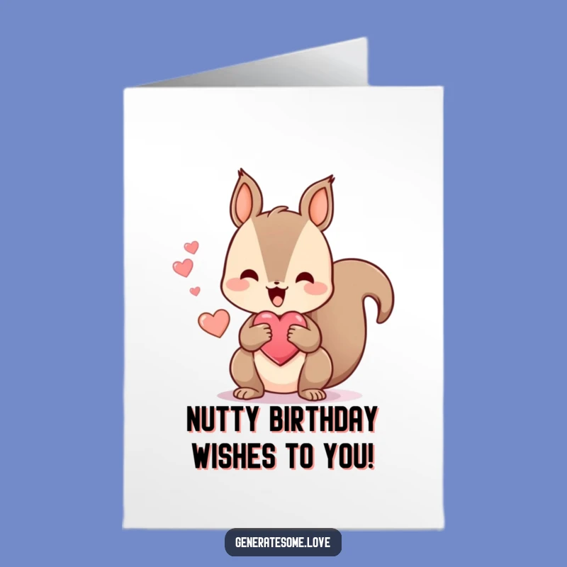 Free Printable Birthday Card: Squirrel Heart Treat - Happy Downloadable & DIY