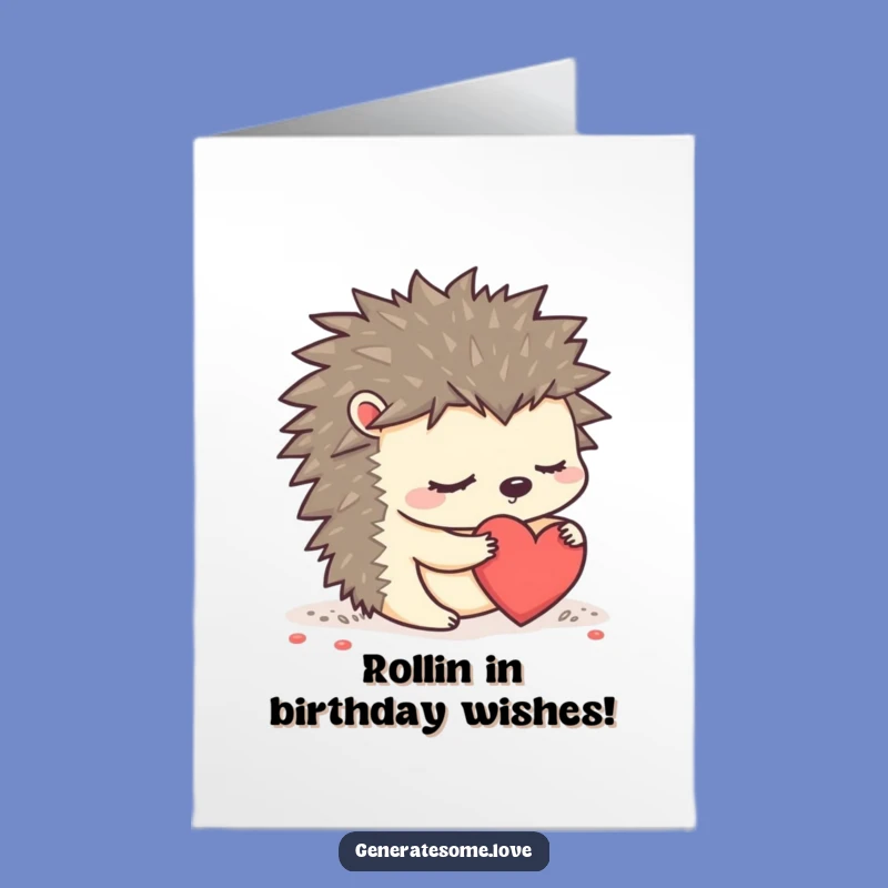 Free Printable Hedgehog Love Birthday Card - Sleepy Roll Your Heart Out